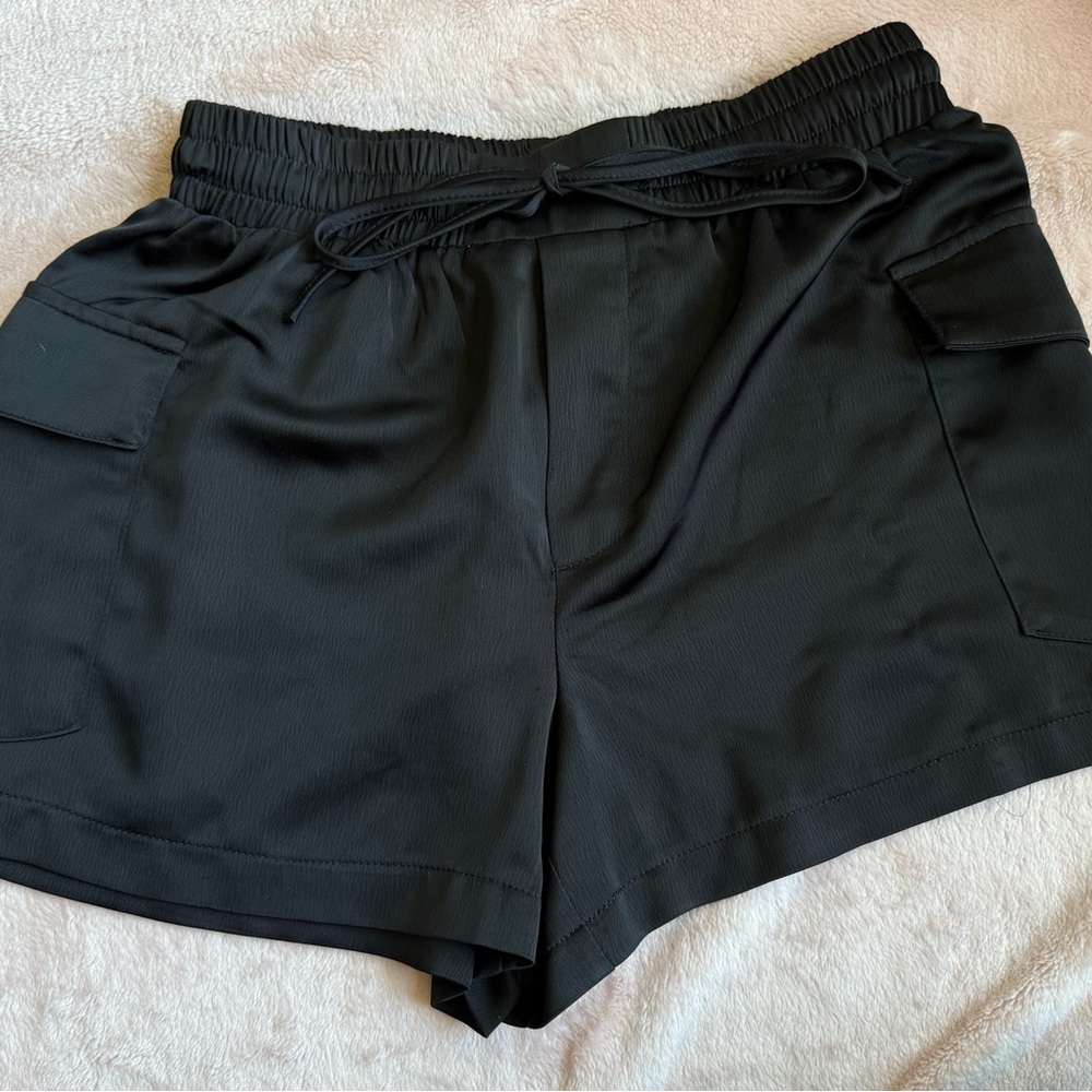 DECJUBA Black Satin Finish shorts